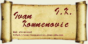 Ivan Komnenović vizit kartica
